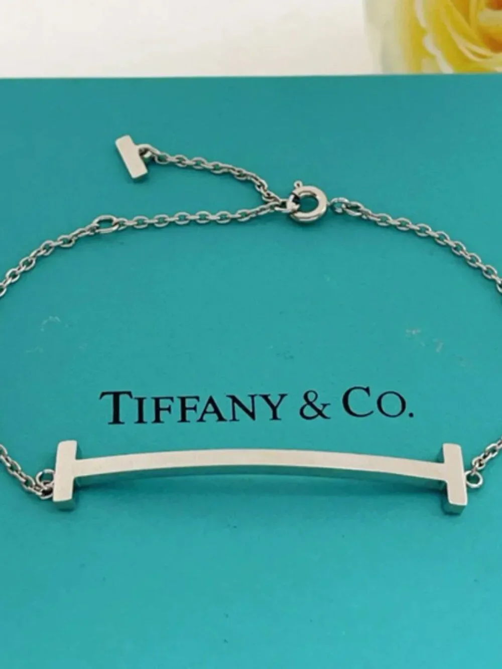Tiffany & Co. Large Polished Silver Smiley Face Bracelet